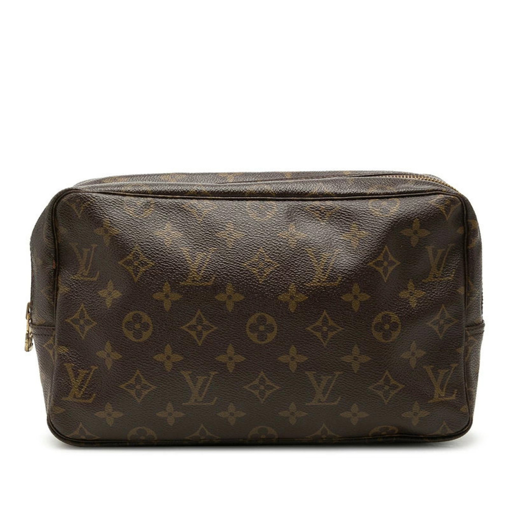 Louis Vuitton Monogram Trousses Toilette Shoulder Bag Brown Leather